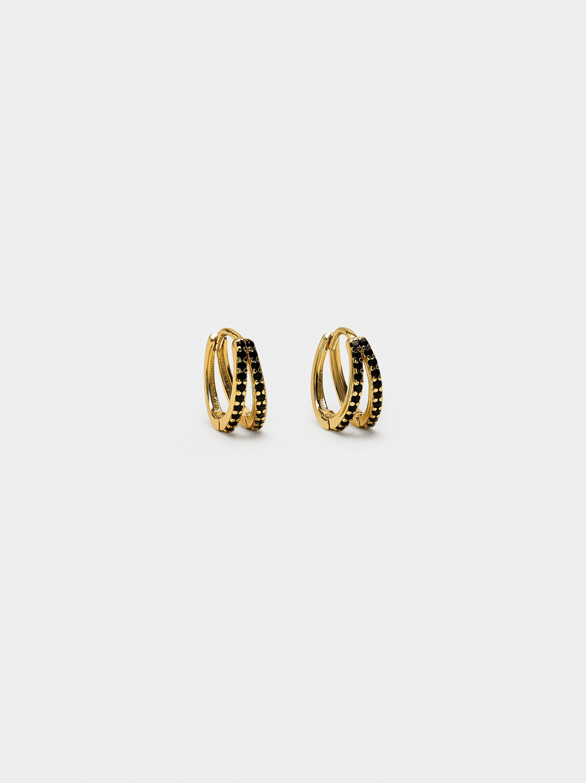 Double rings with zirconias - 925 sterling silver