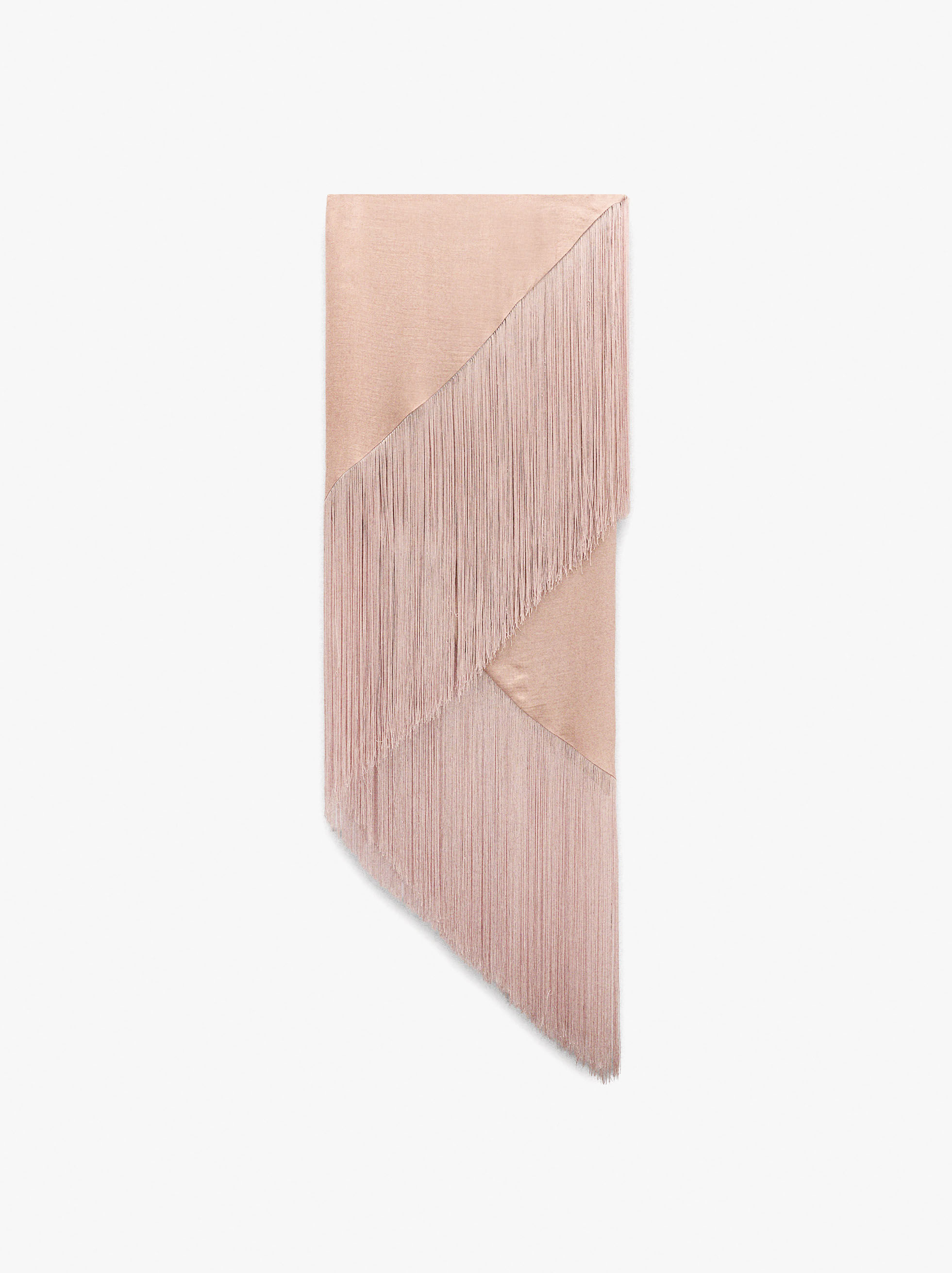 Linen and silk scarf with fringes