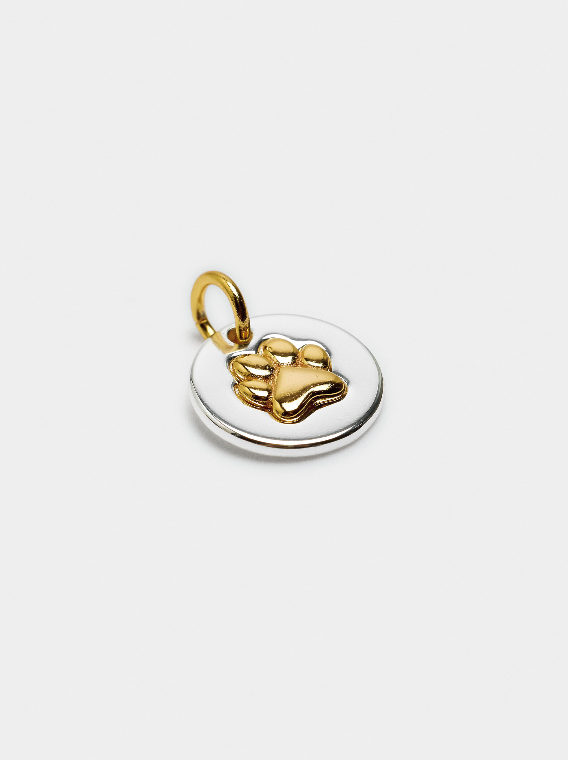 Bicolor animal paw charm - 925 sterling silver