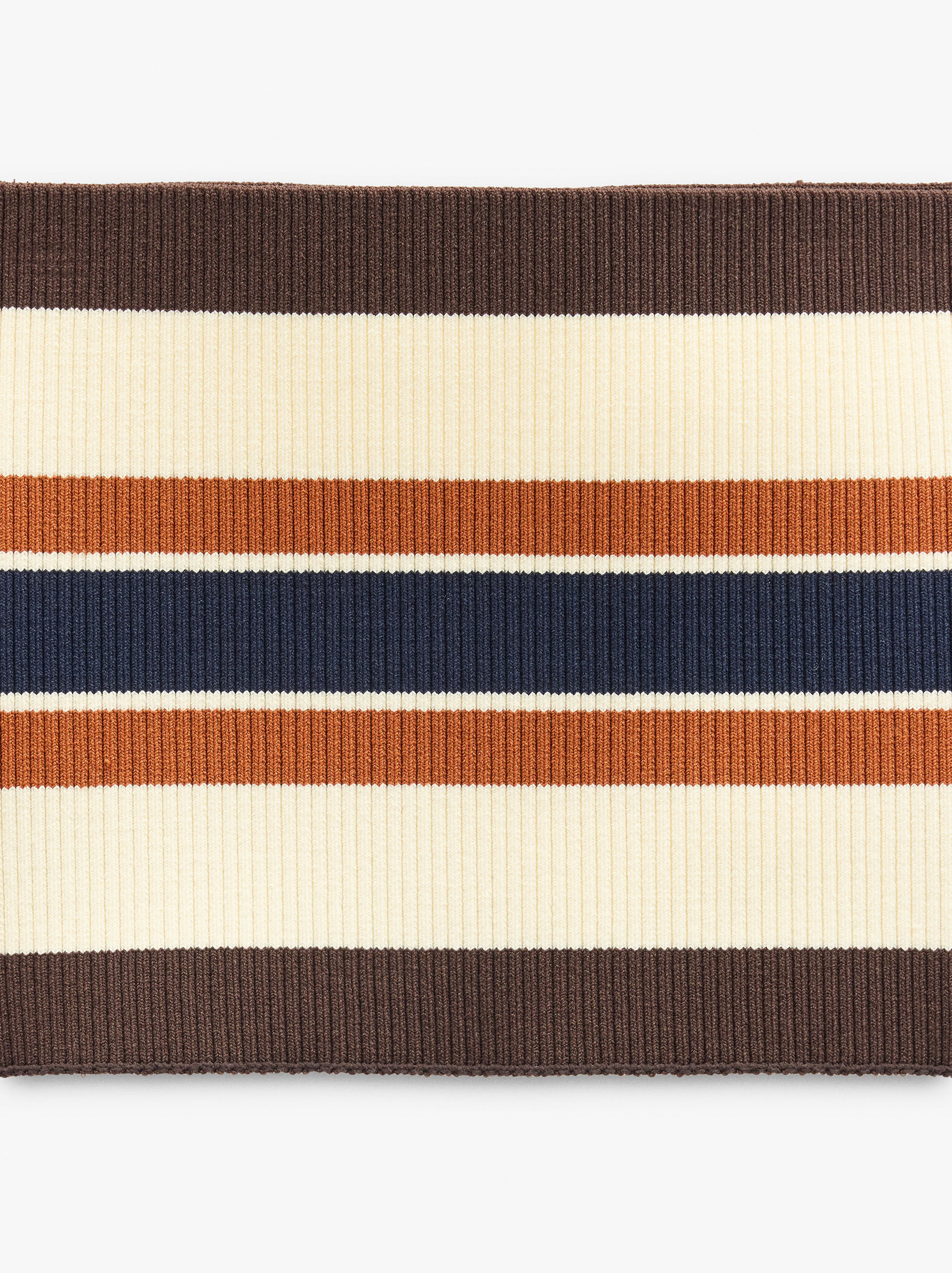 Striped Mesh Belt Top