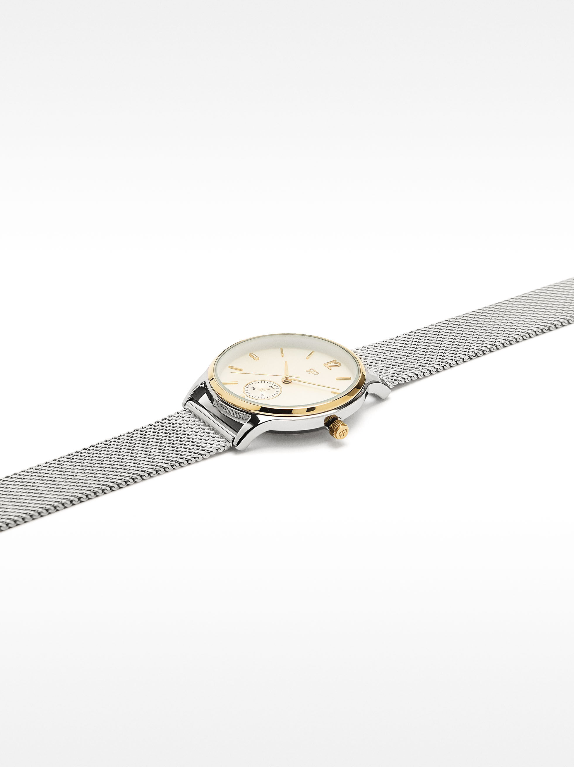 Metal mesh bracelet watch steel
