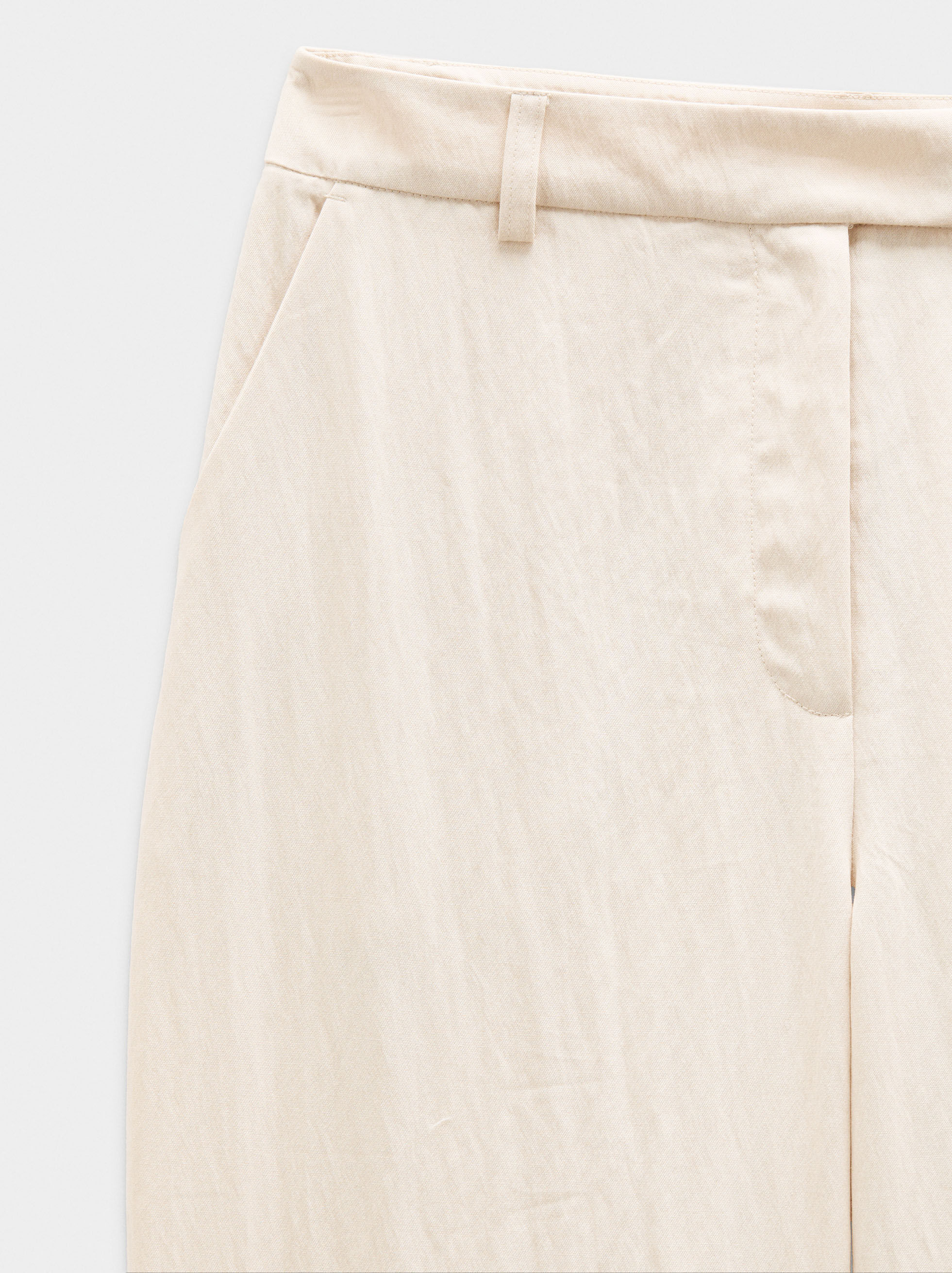 Straight Wrinkled-Look Pants