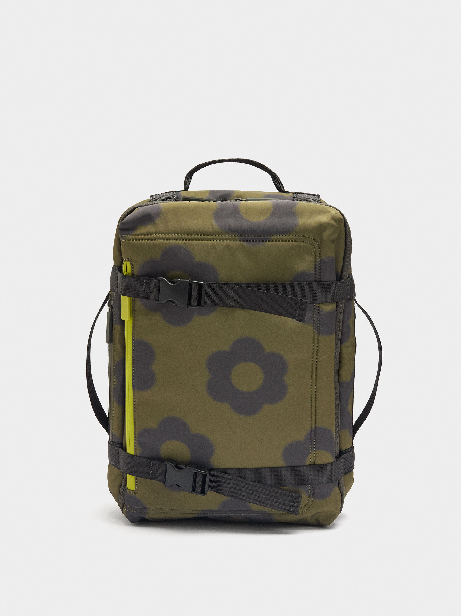 Floral Pattern Nylon Carry-On Backpack