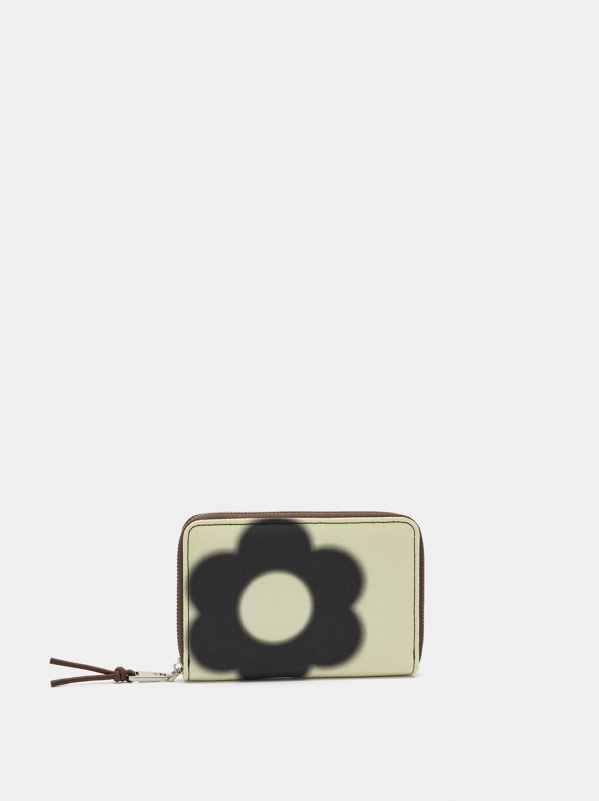 Floral printed nylon coin purse