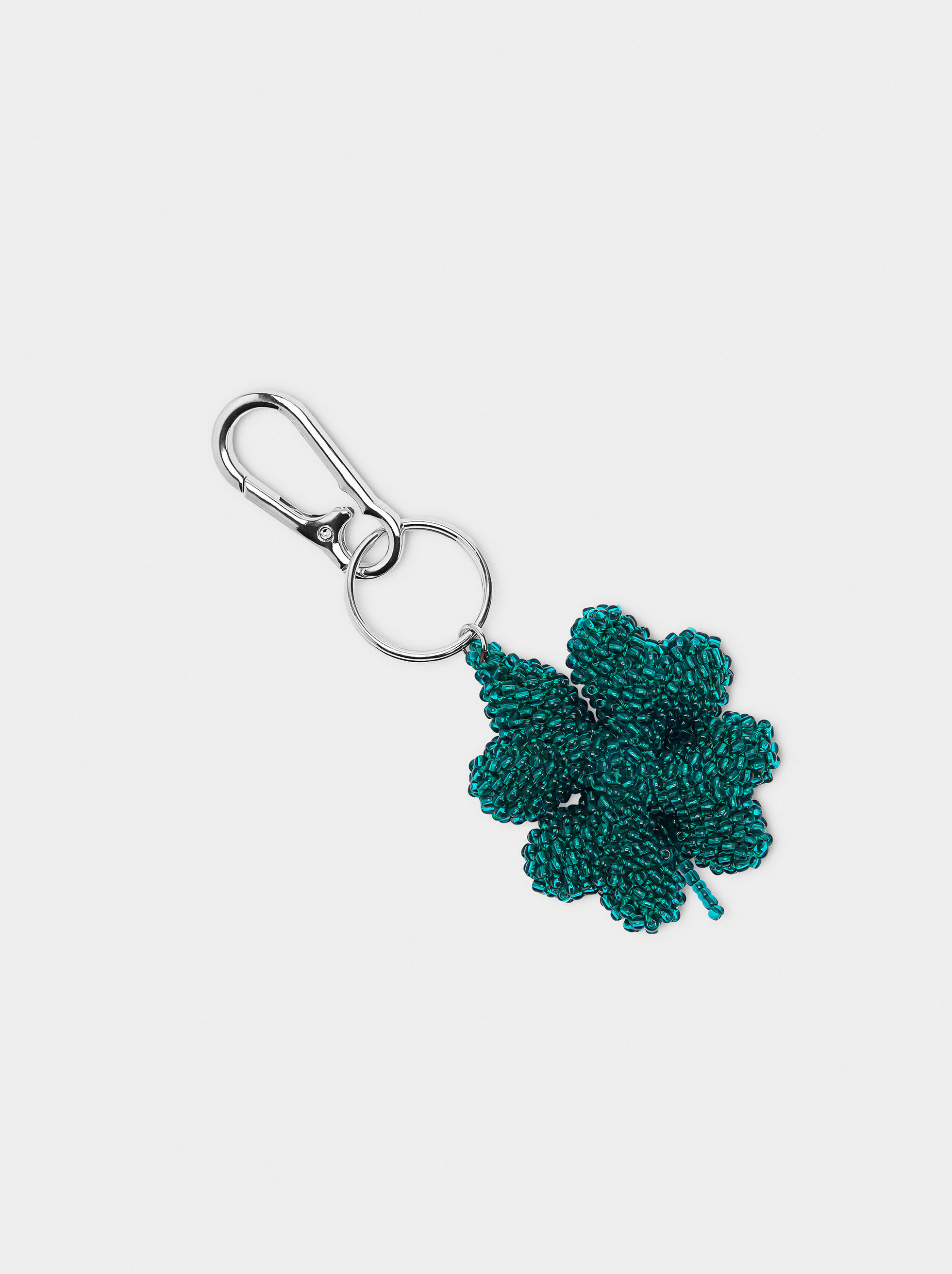 Clover bead keychain charm