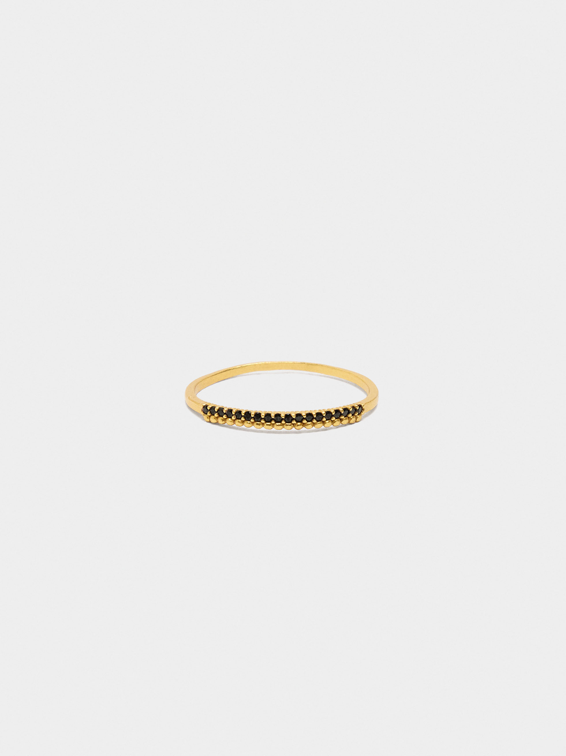 Thin ring with zirconias - 925 sterling silver