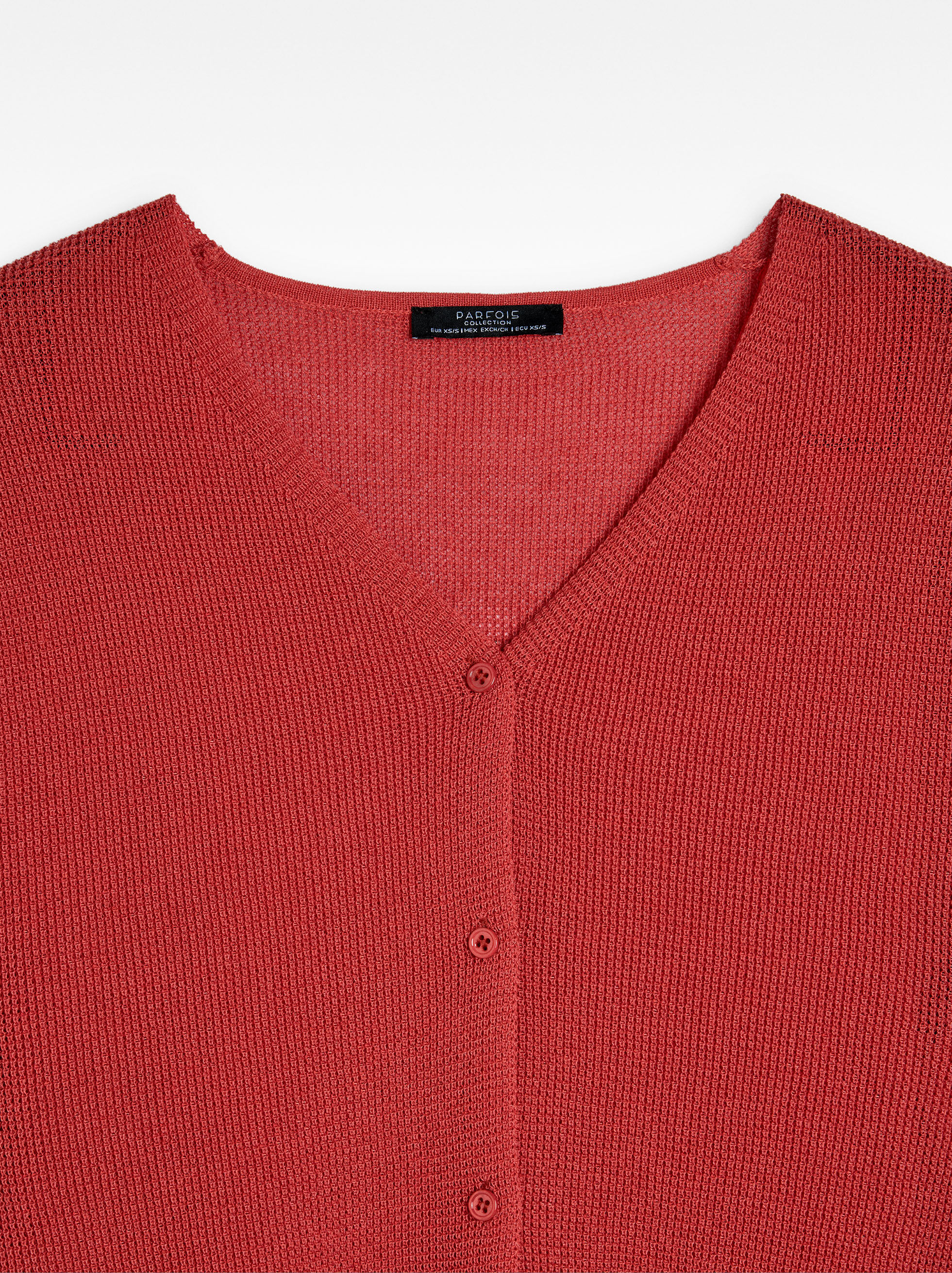 Short-sleeve knit cardigan