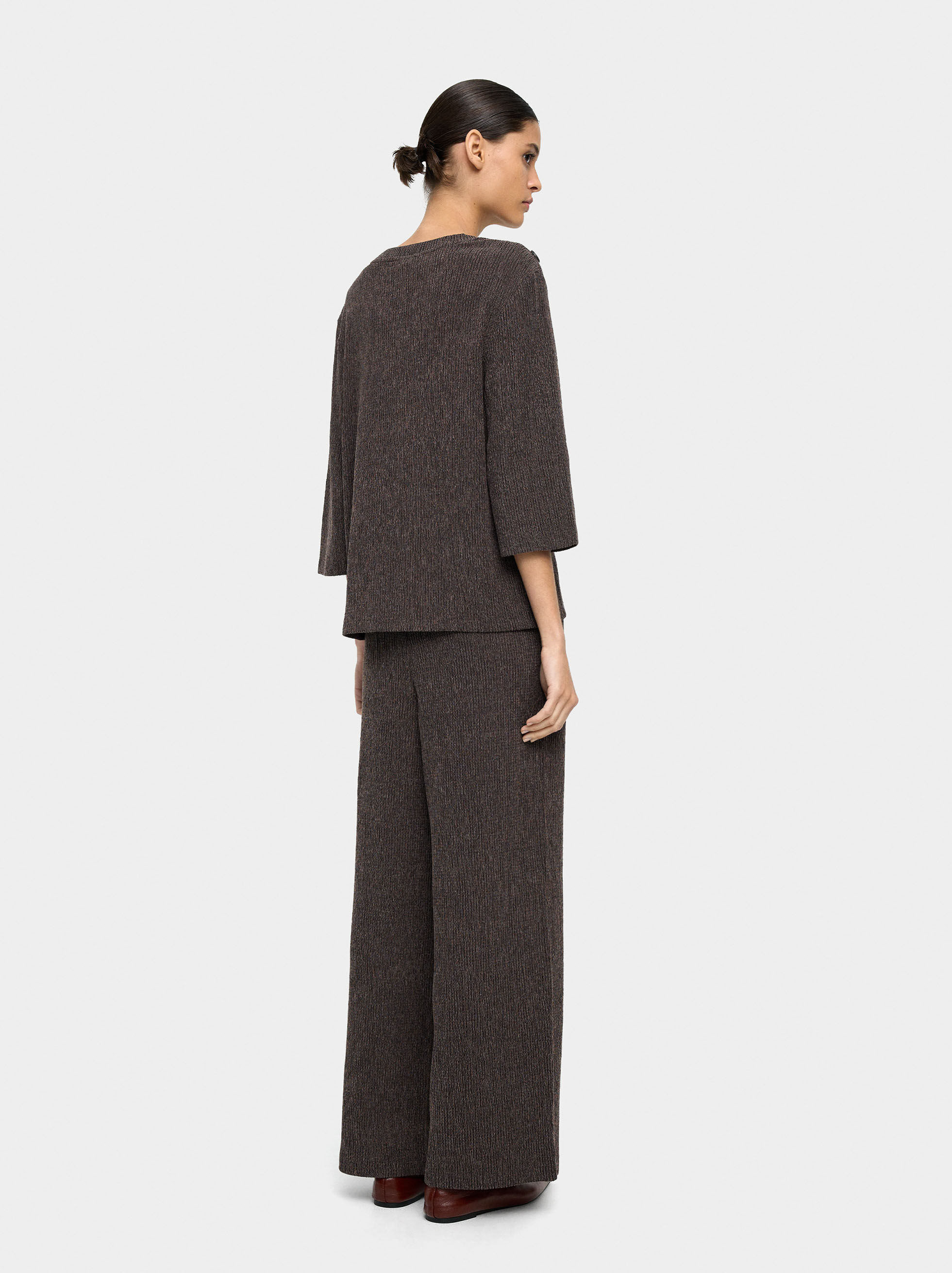 Textured sweater with button details