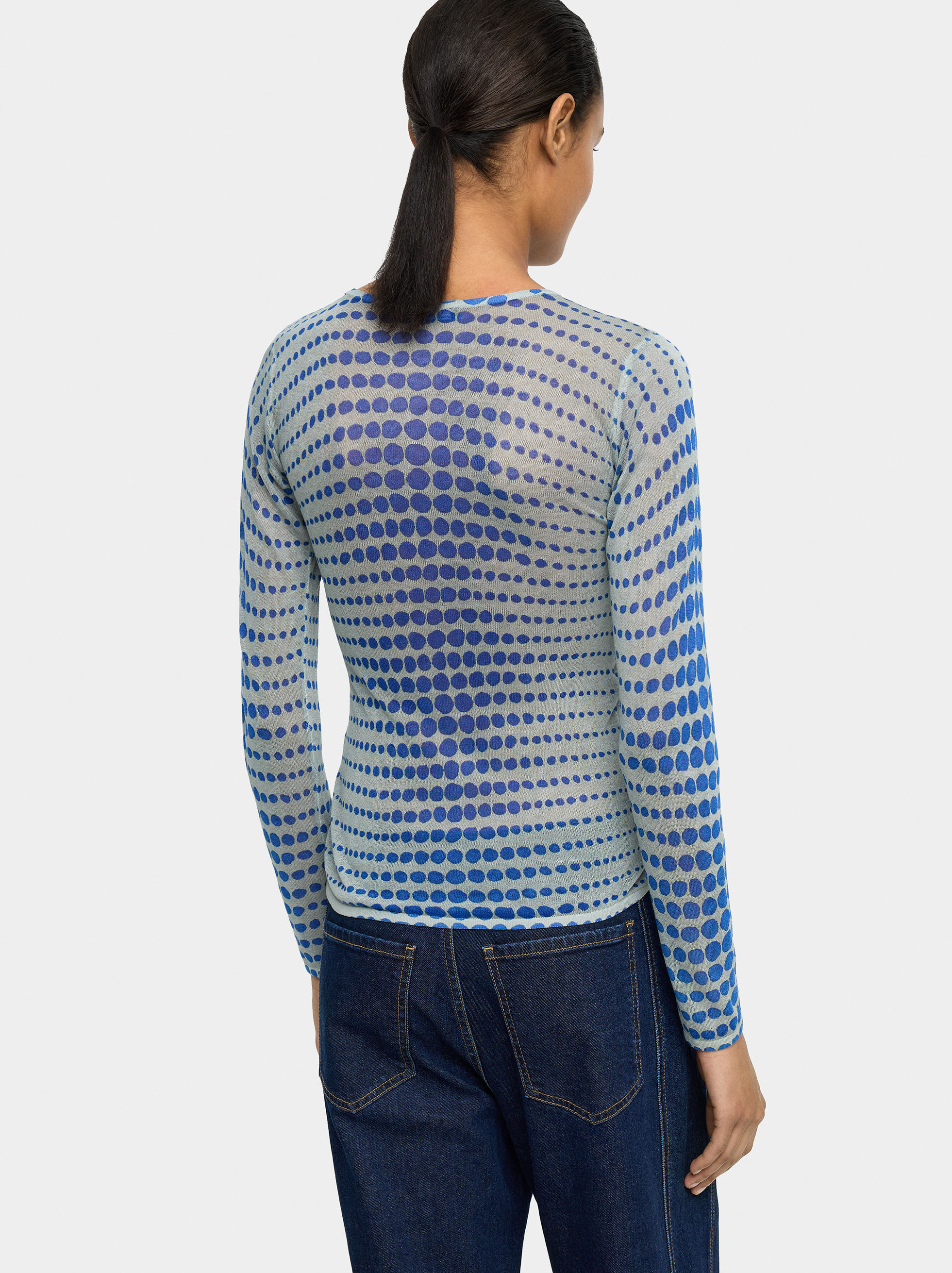 Semi-transparent knit top