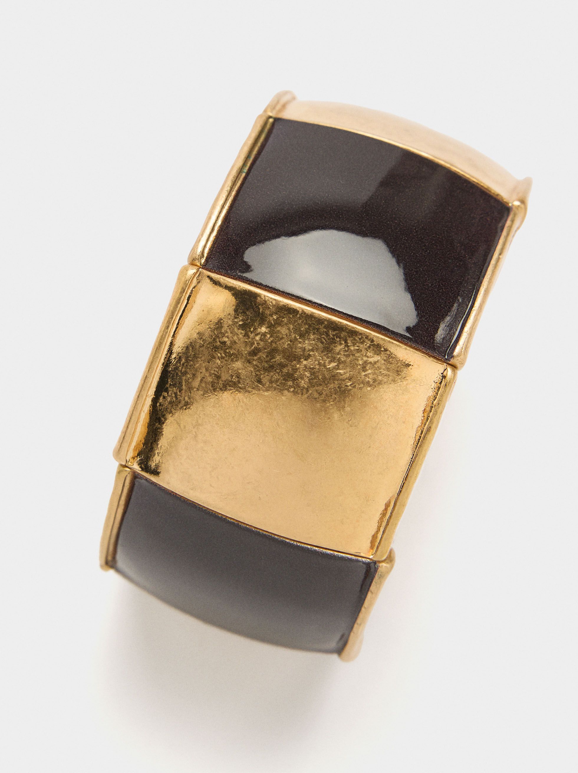 Elastic bracelet with enamel rectangles