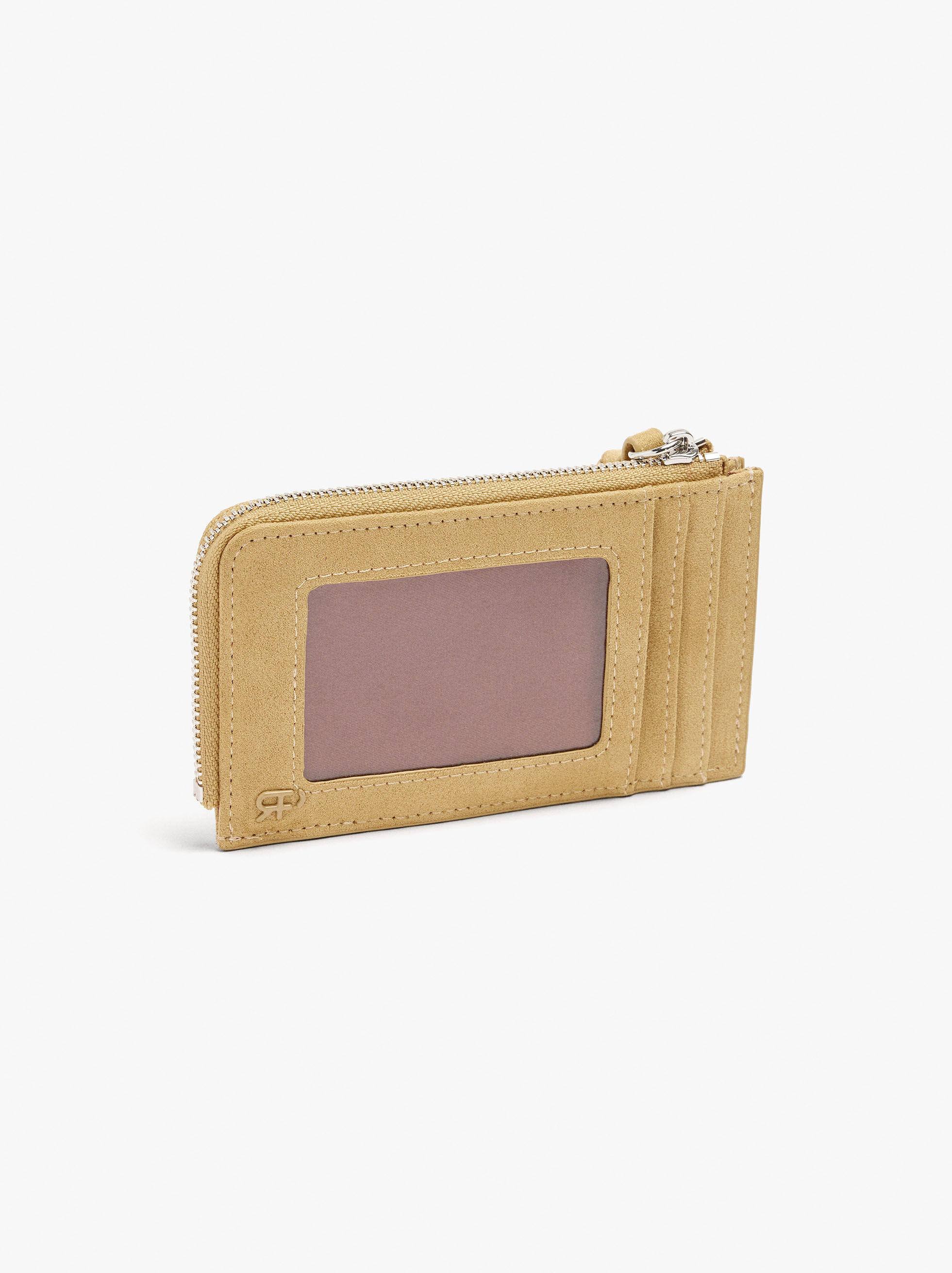 Leather-effect cardholder with studs
