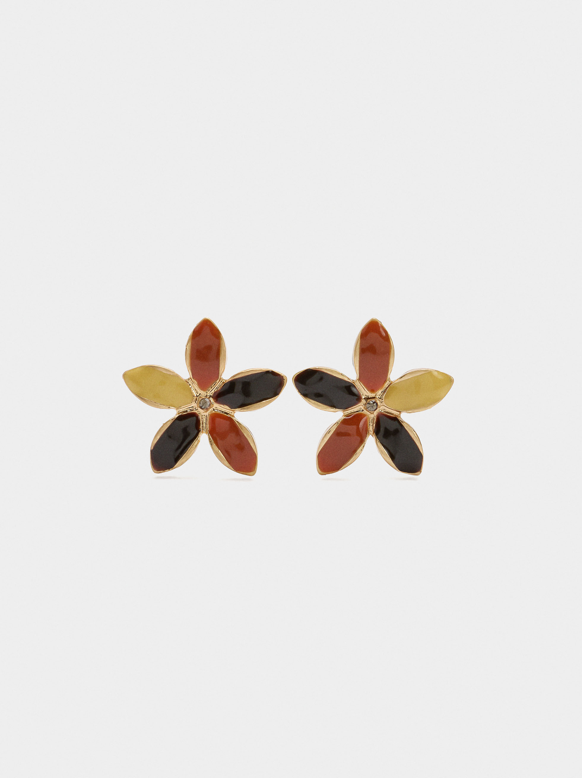 Multicolor enamel flower earrings