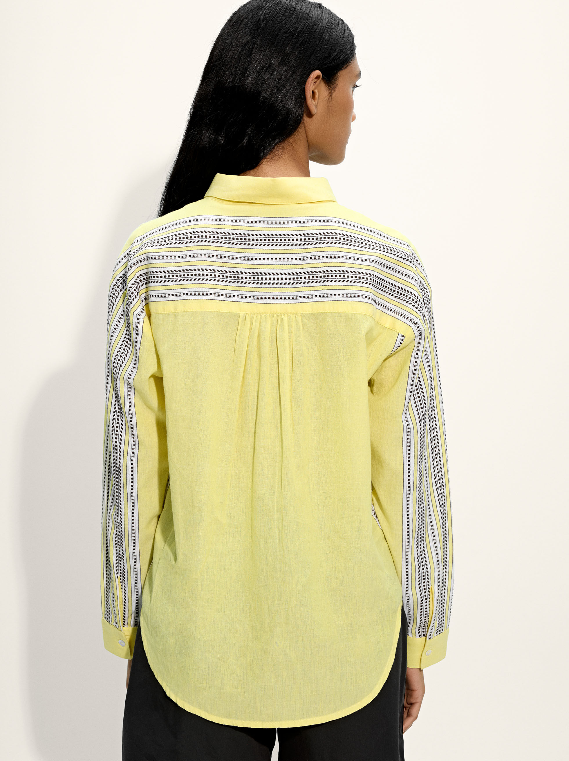 100% Cotton Shirt with Striped Details