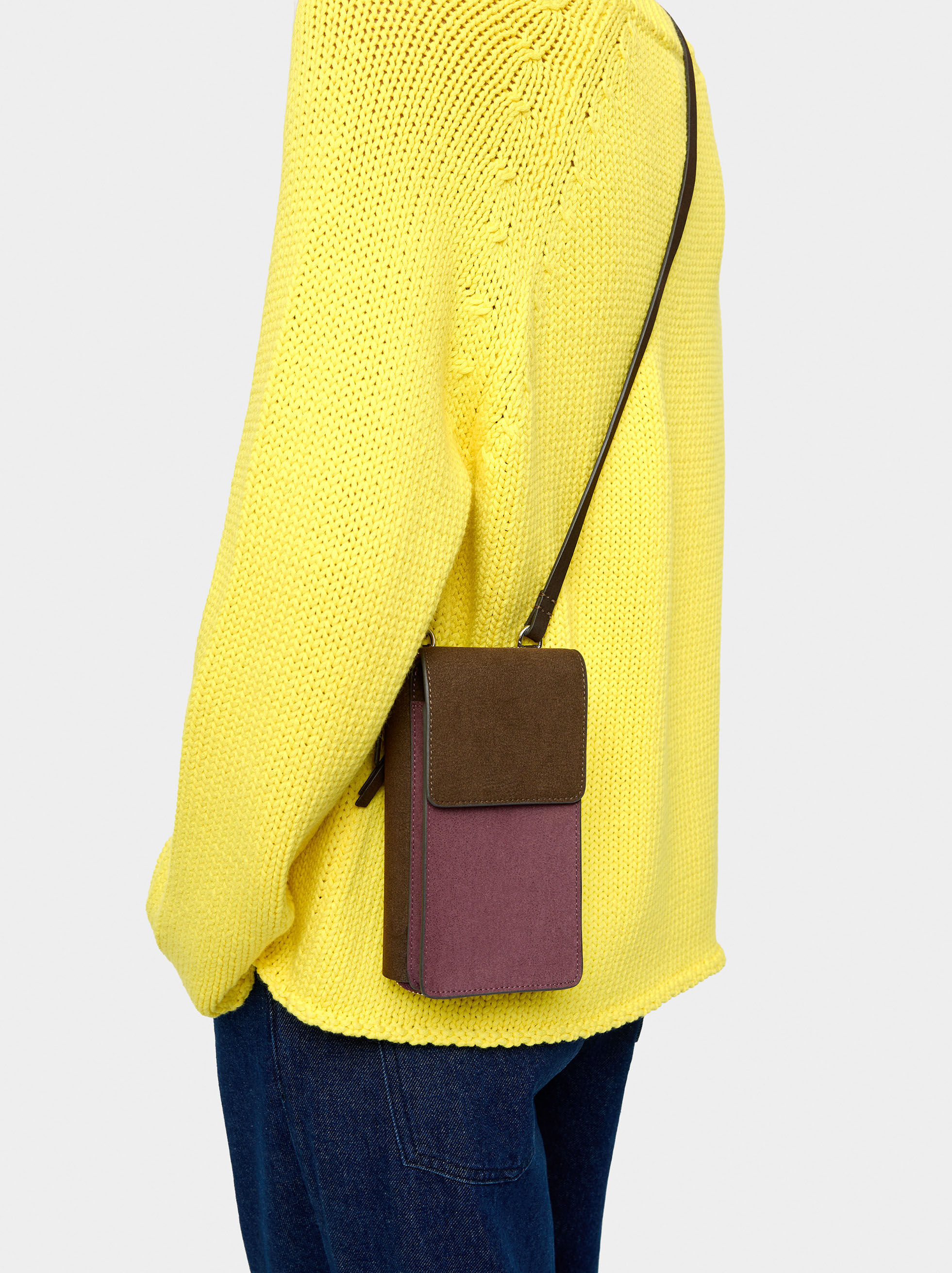 Leather-effect phone bag