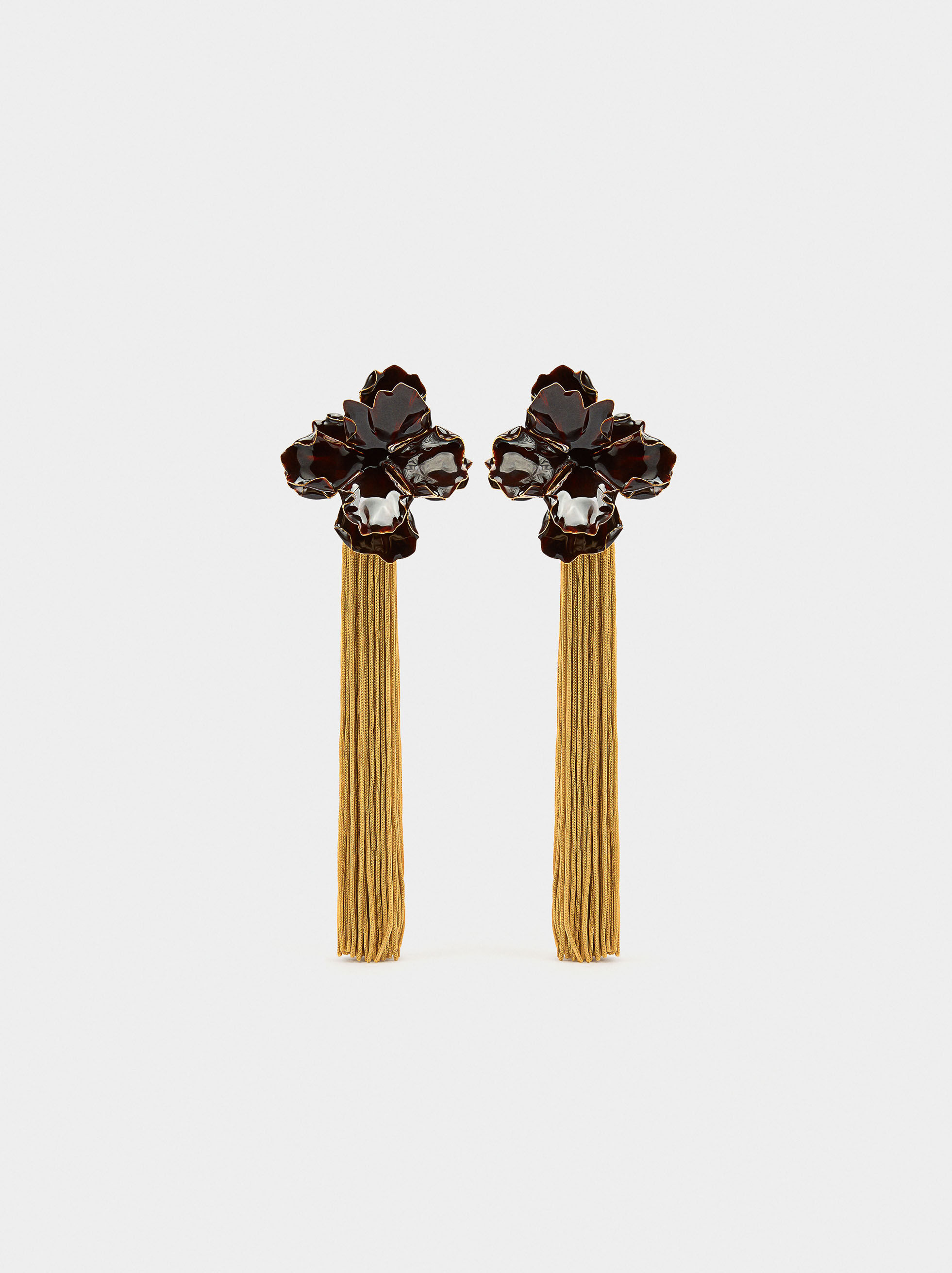 Maxi flower earrings with tassels
