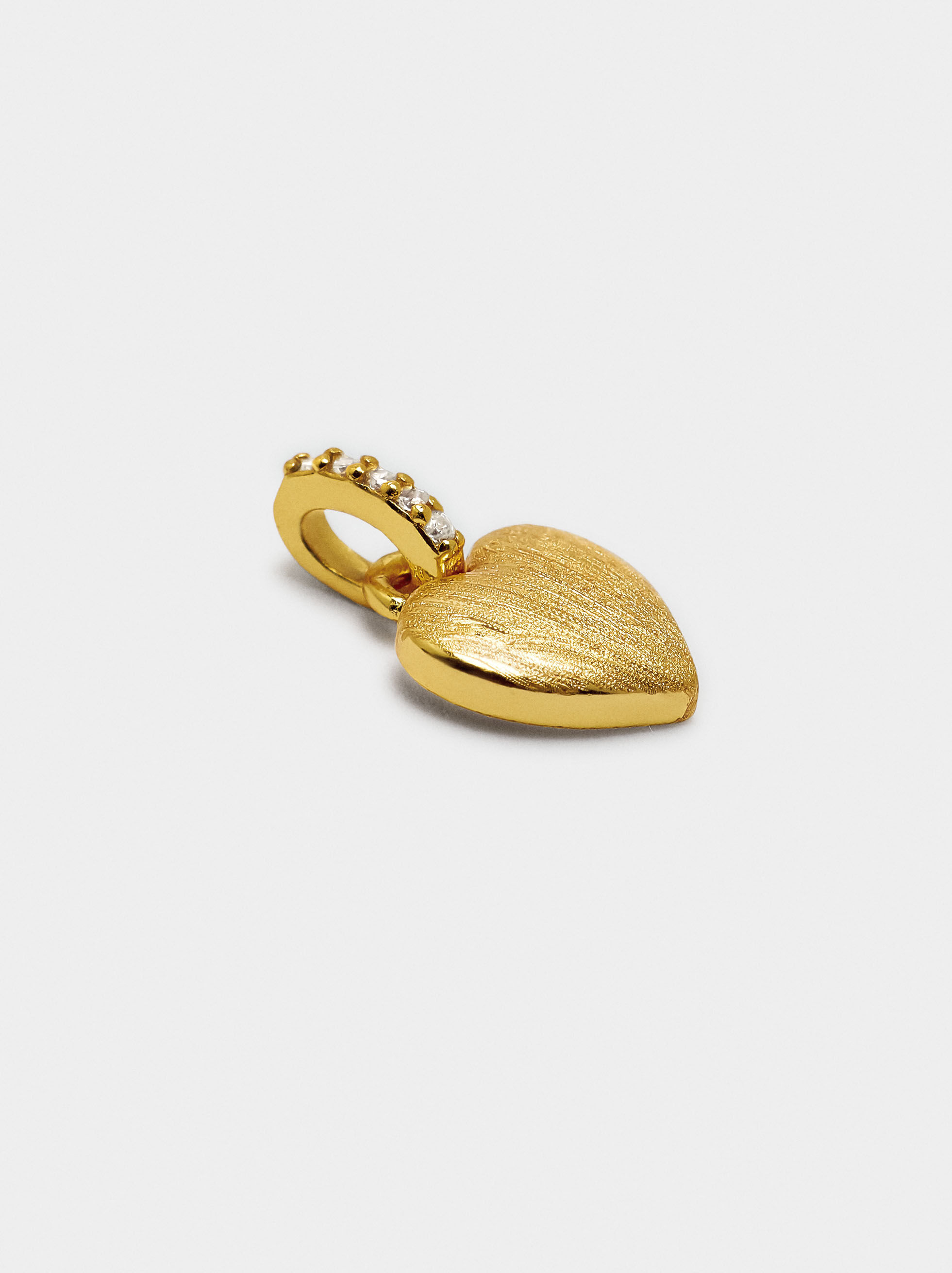 Heart charm with zirconias - 925 sterling silver