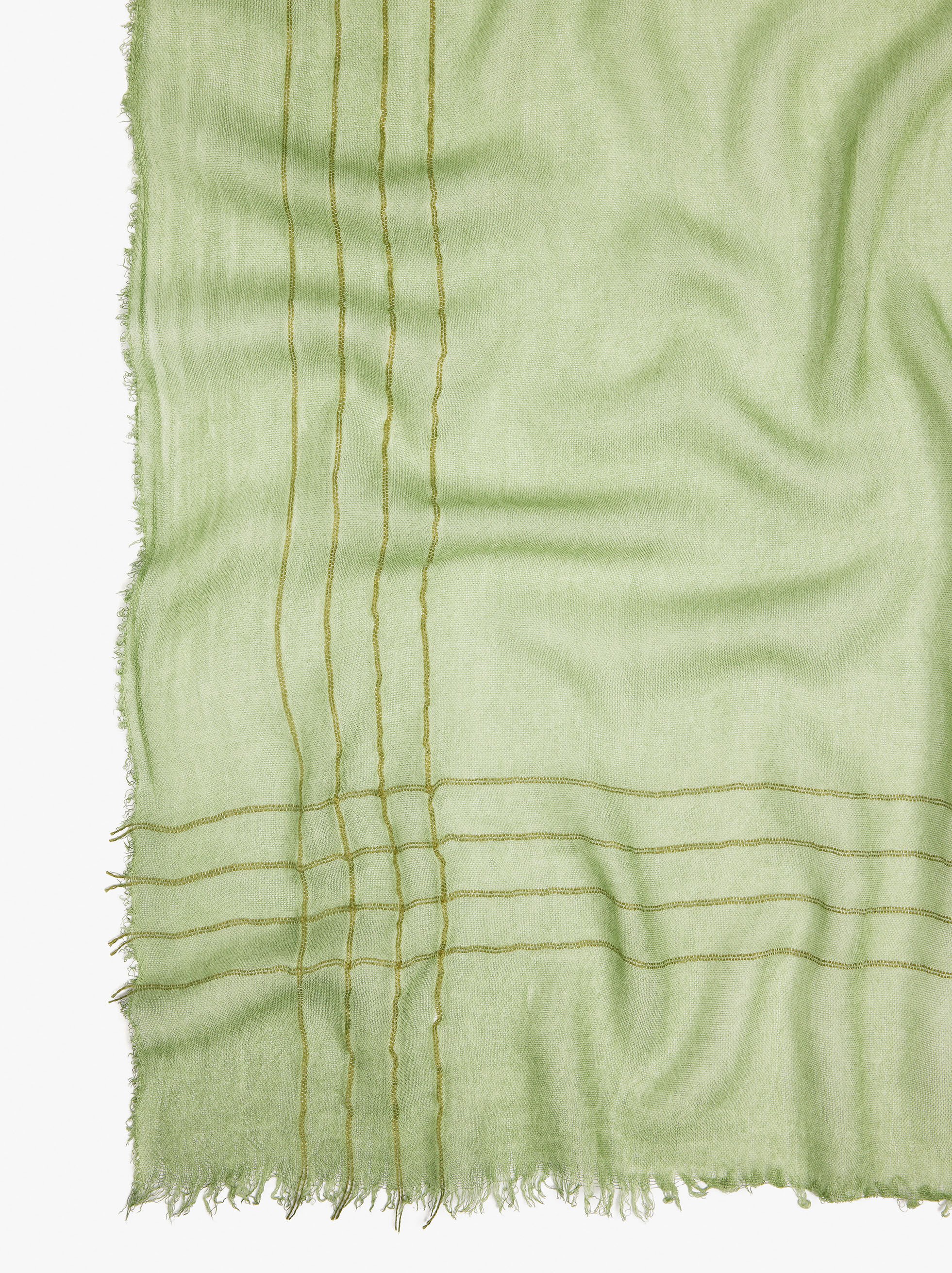 Pashmina with embroidered stripes