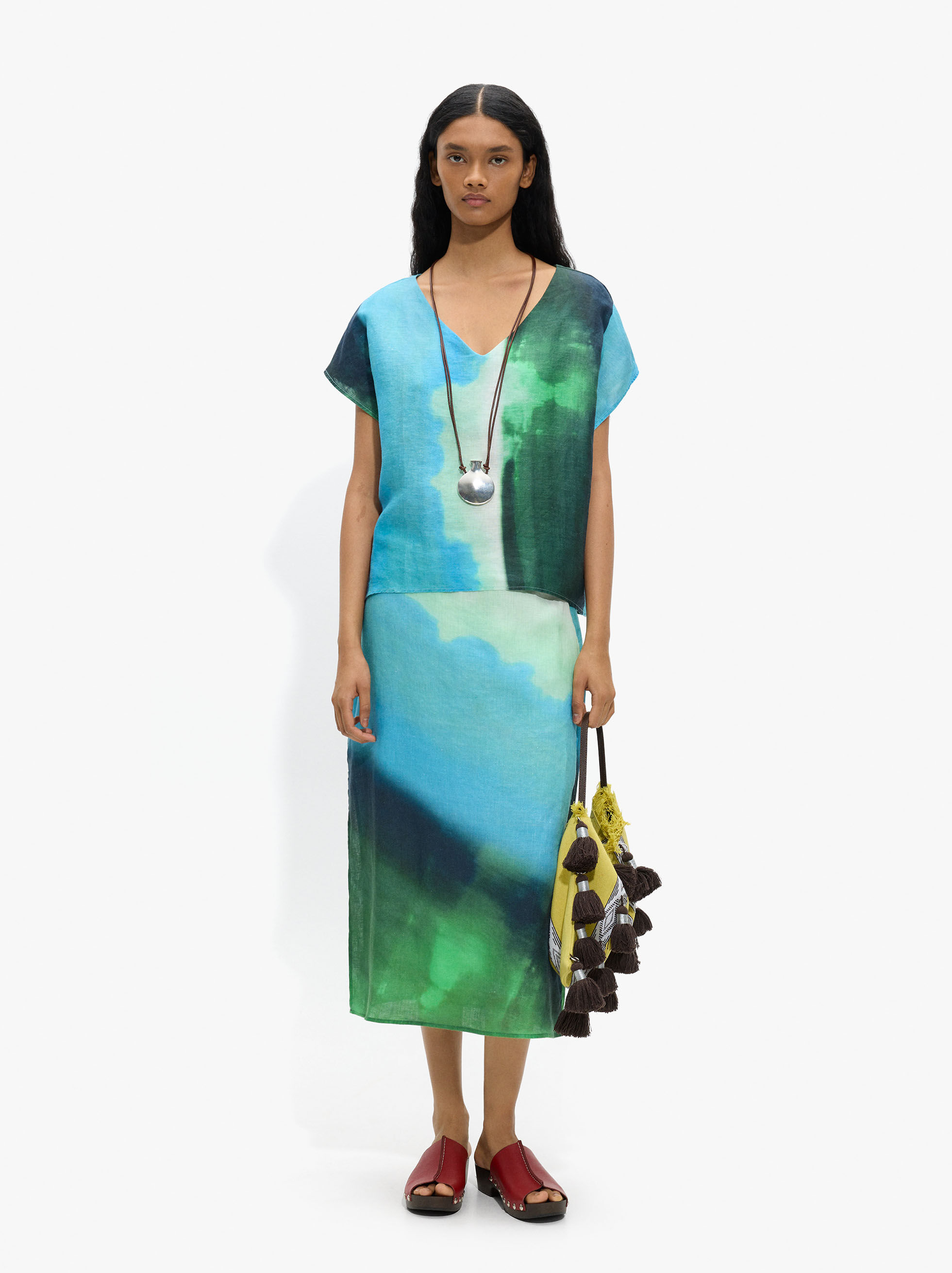 Printed blouse 100% linen