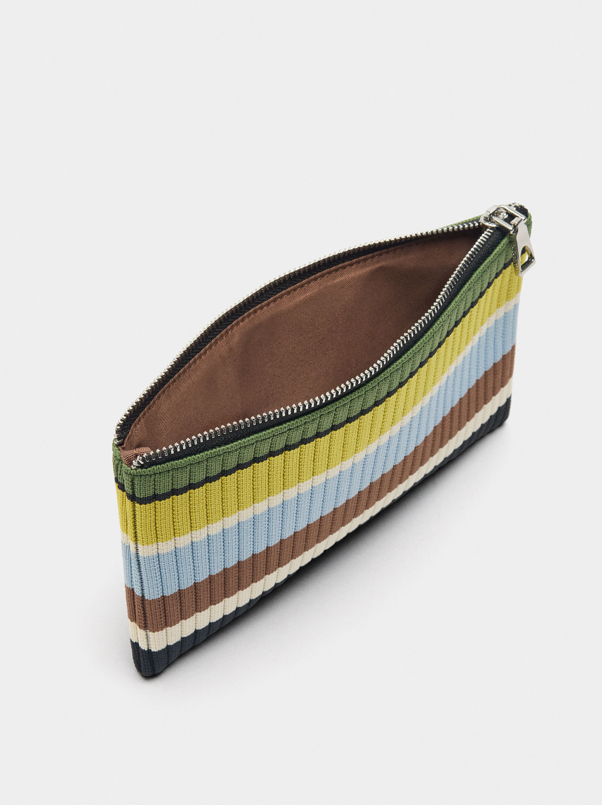 Striped Mesh Coin Pouch