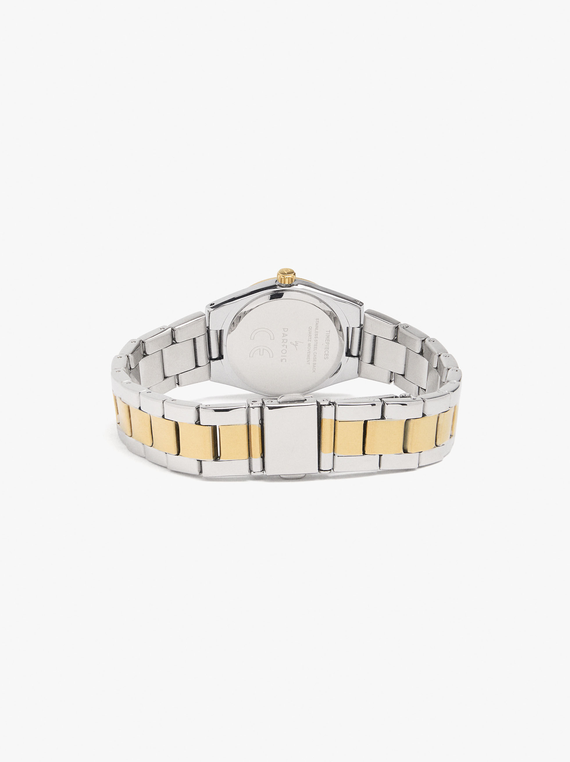 Bicolor watch with stainless steel bracelet