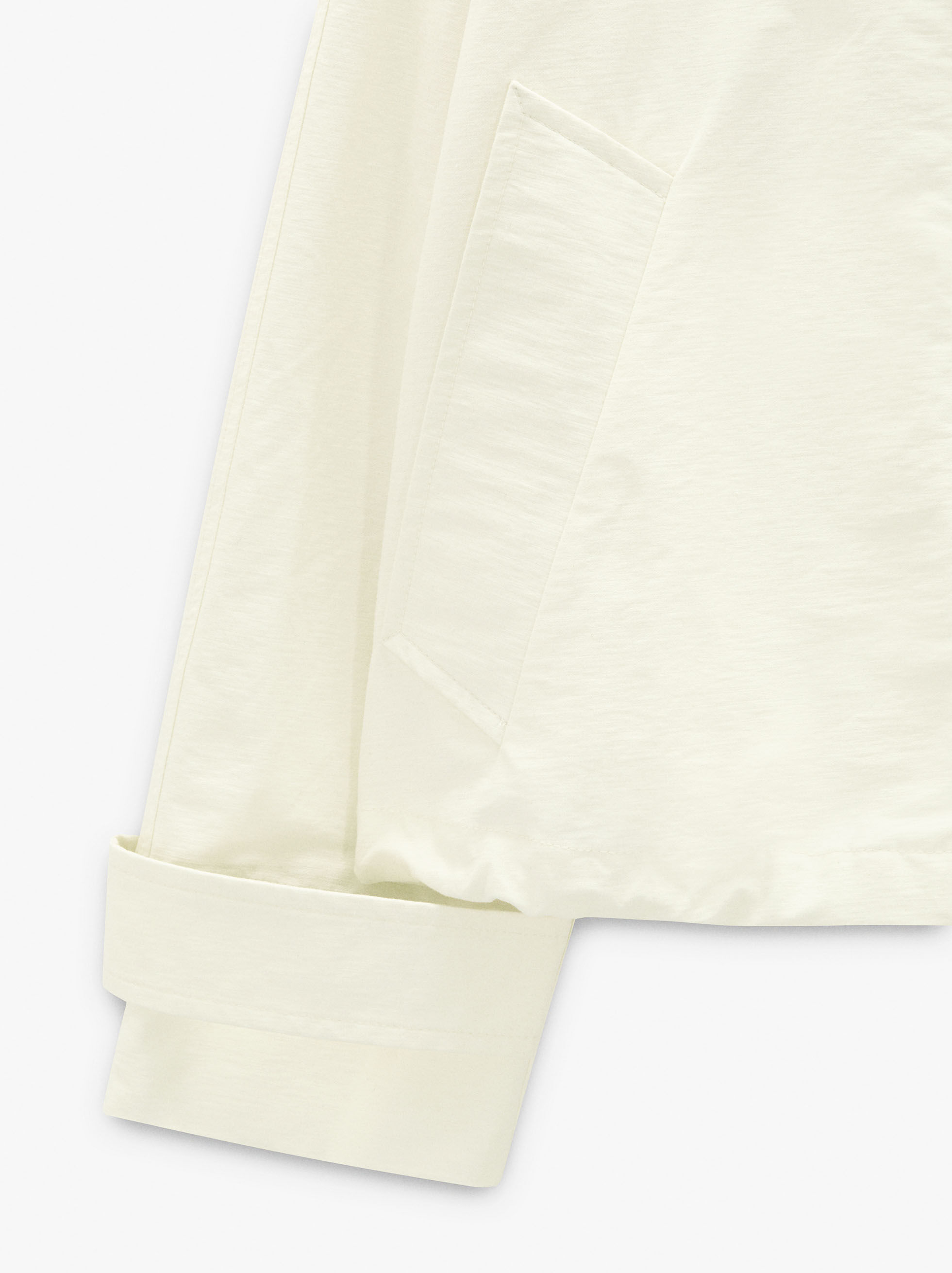 Hooded coat with high collar