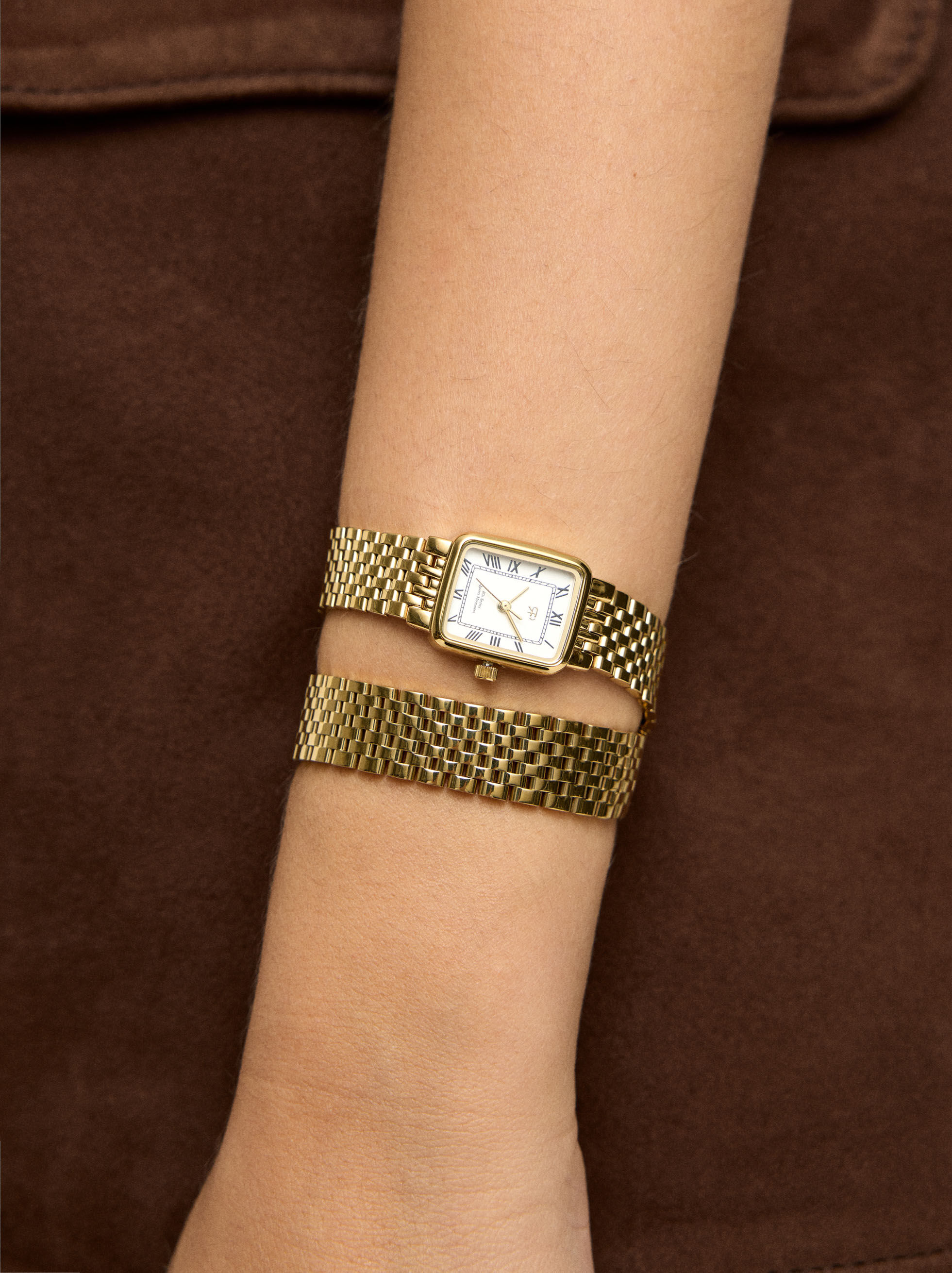 Square Watch Set and Stainless Steel Bracelet