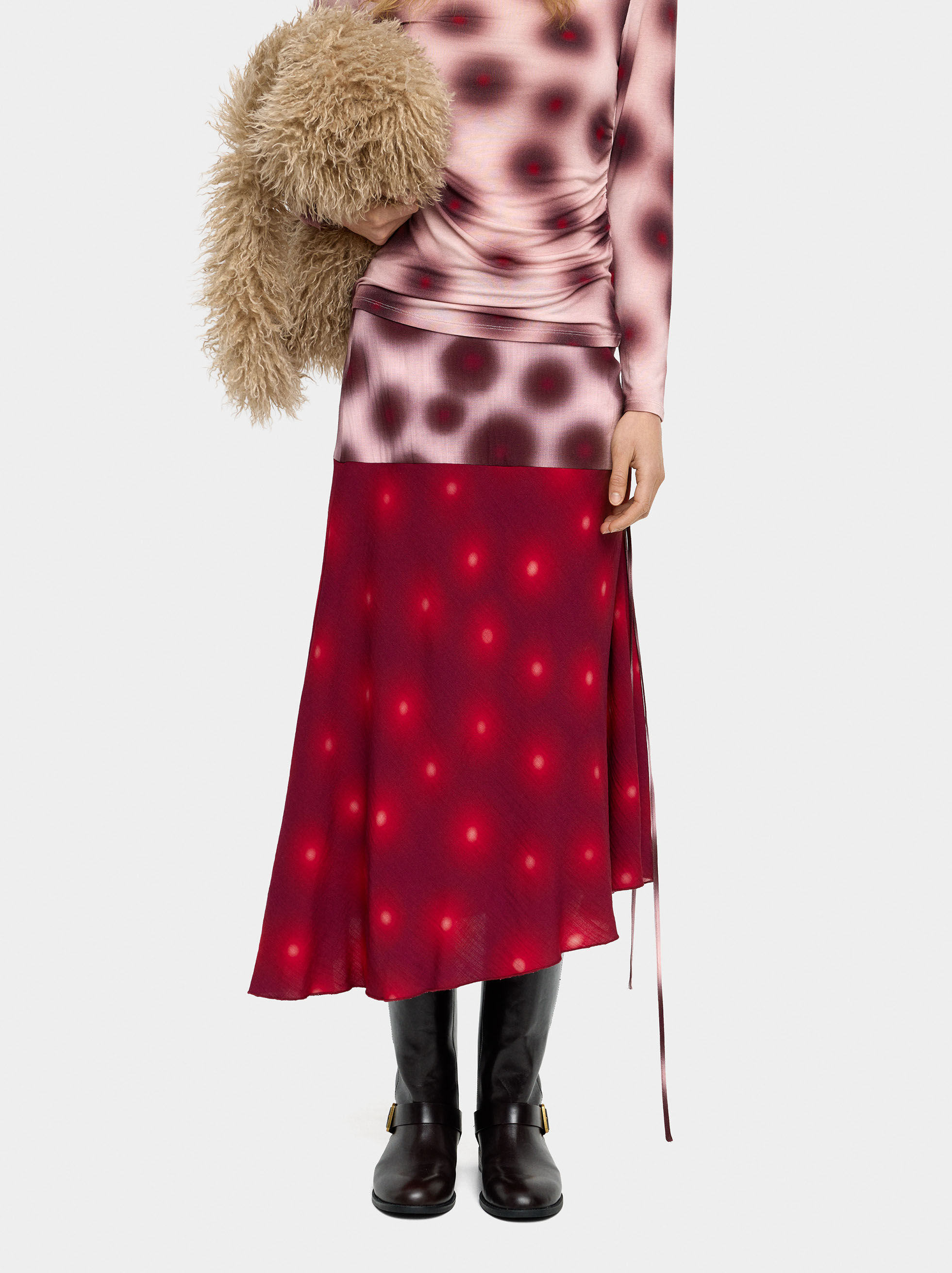 Asymmetrical printed skirt