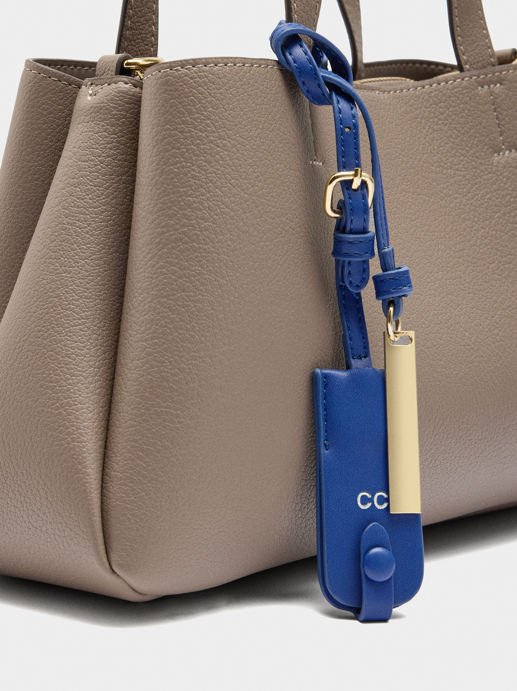 Plain large tote bag with removable handle