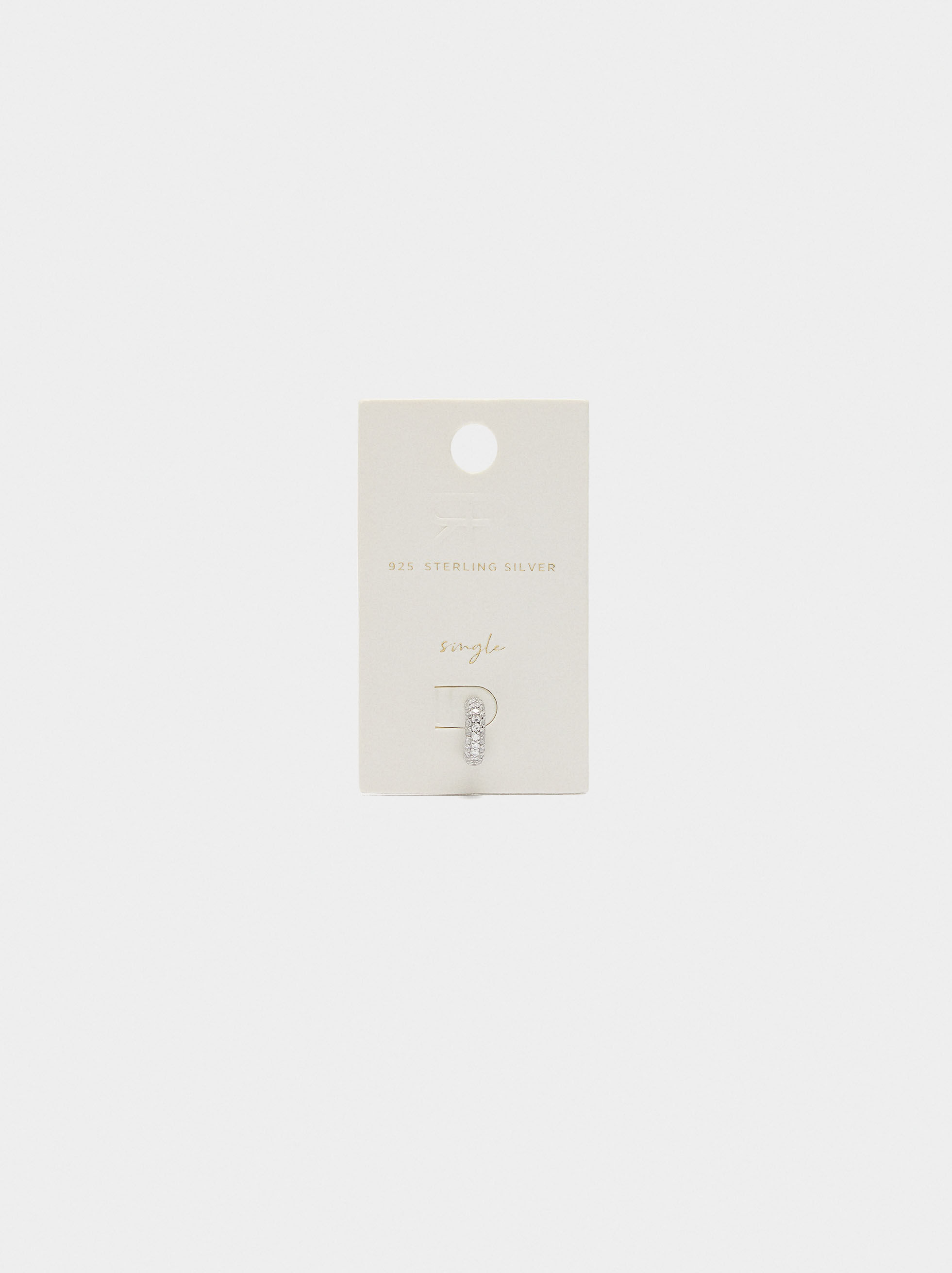 Single hoop with zirconias - 925 sterling silver
