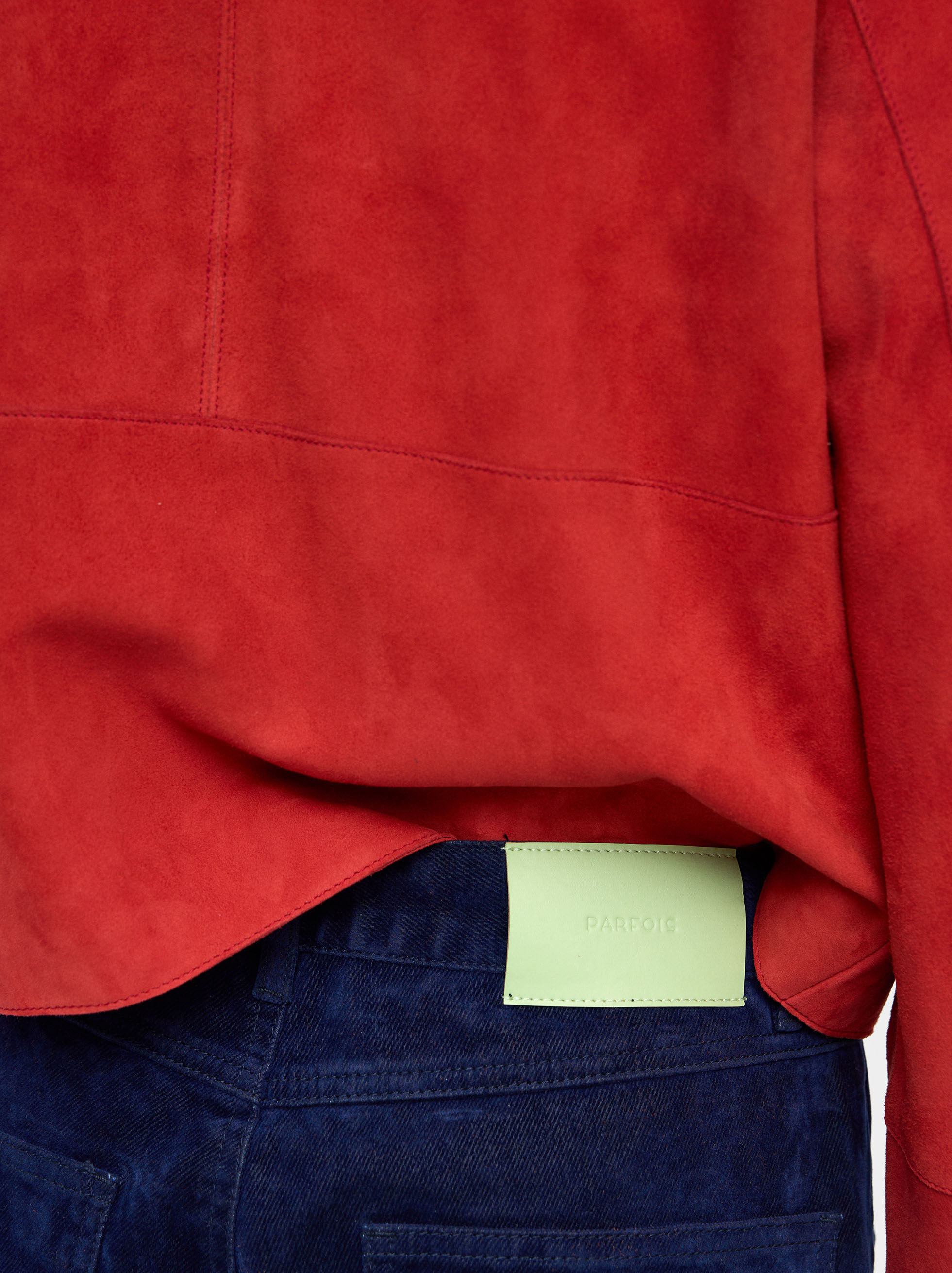 Velvet-effect jeans