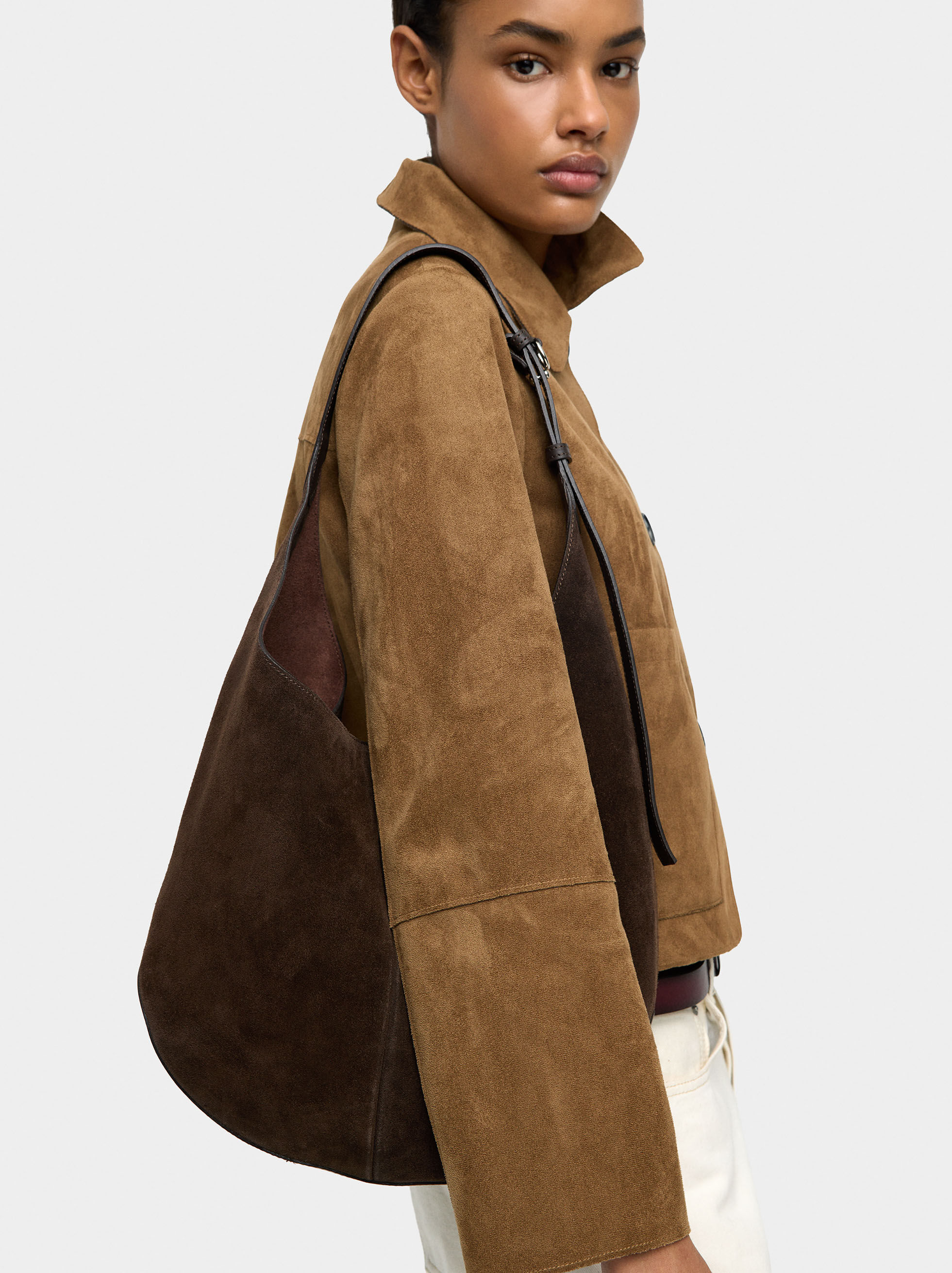 Shoulder Bag with Removable Pocket