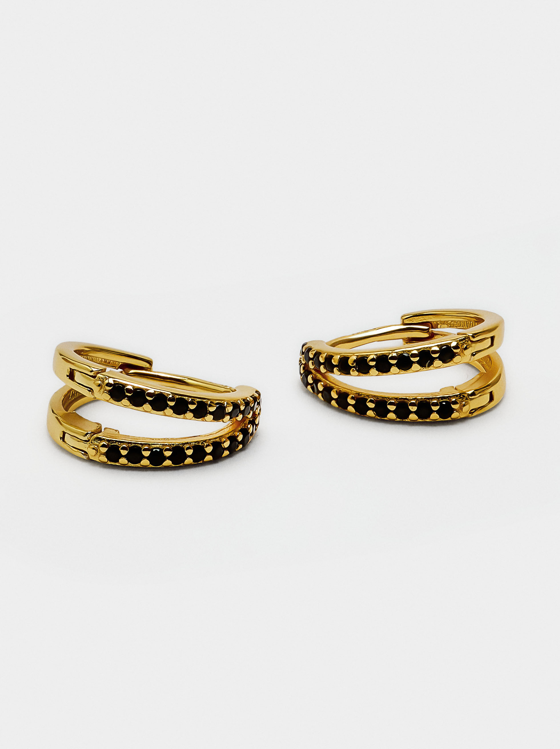 Double rings with zirconias - 925 sterling silver