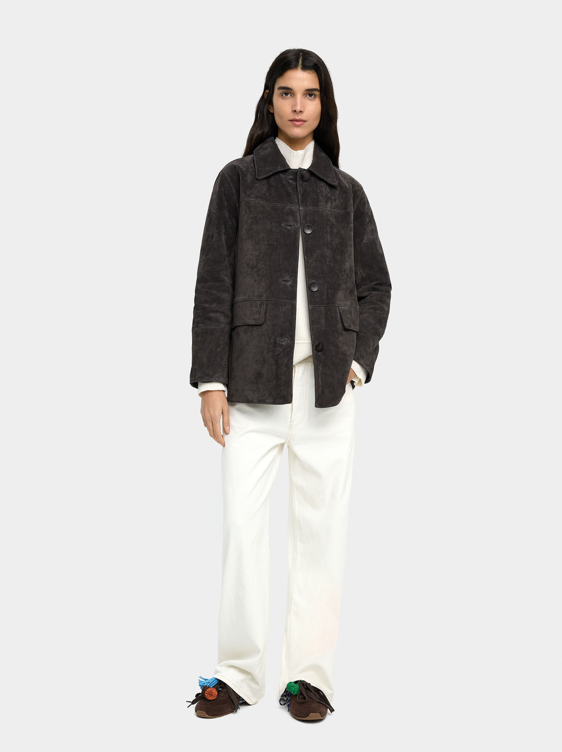 Buttoned fur coat