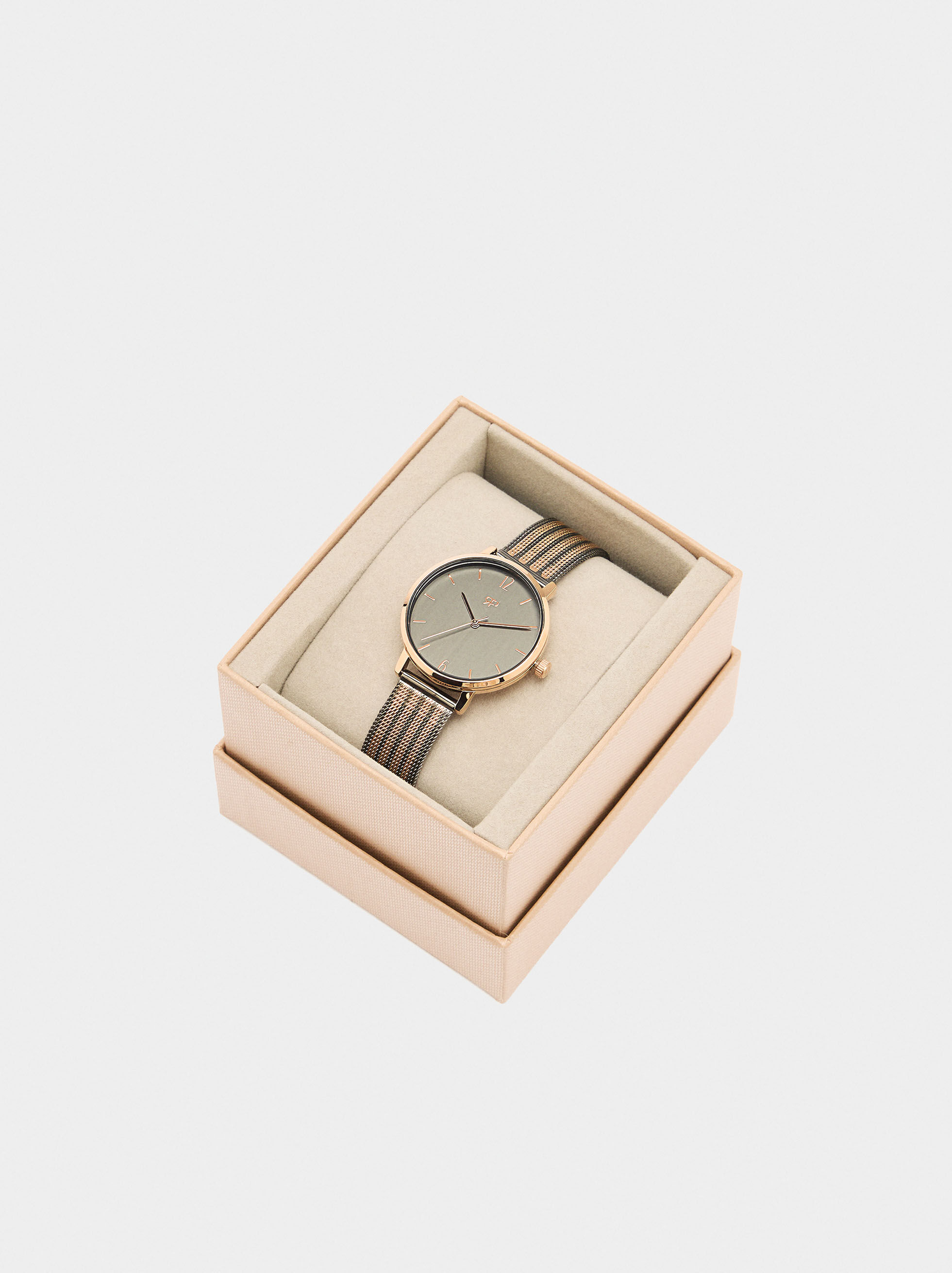 Bicolor Metal Bracelet Watch