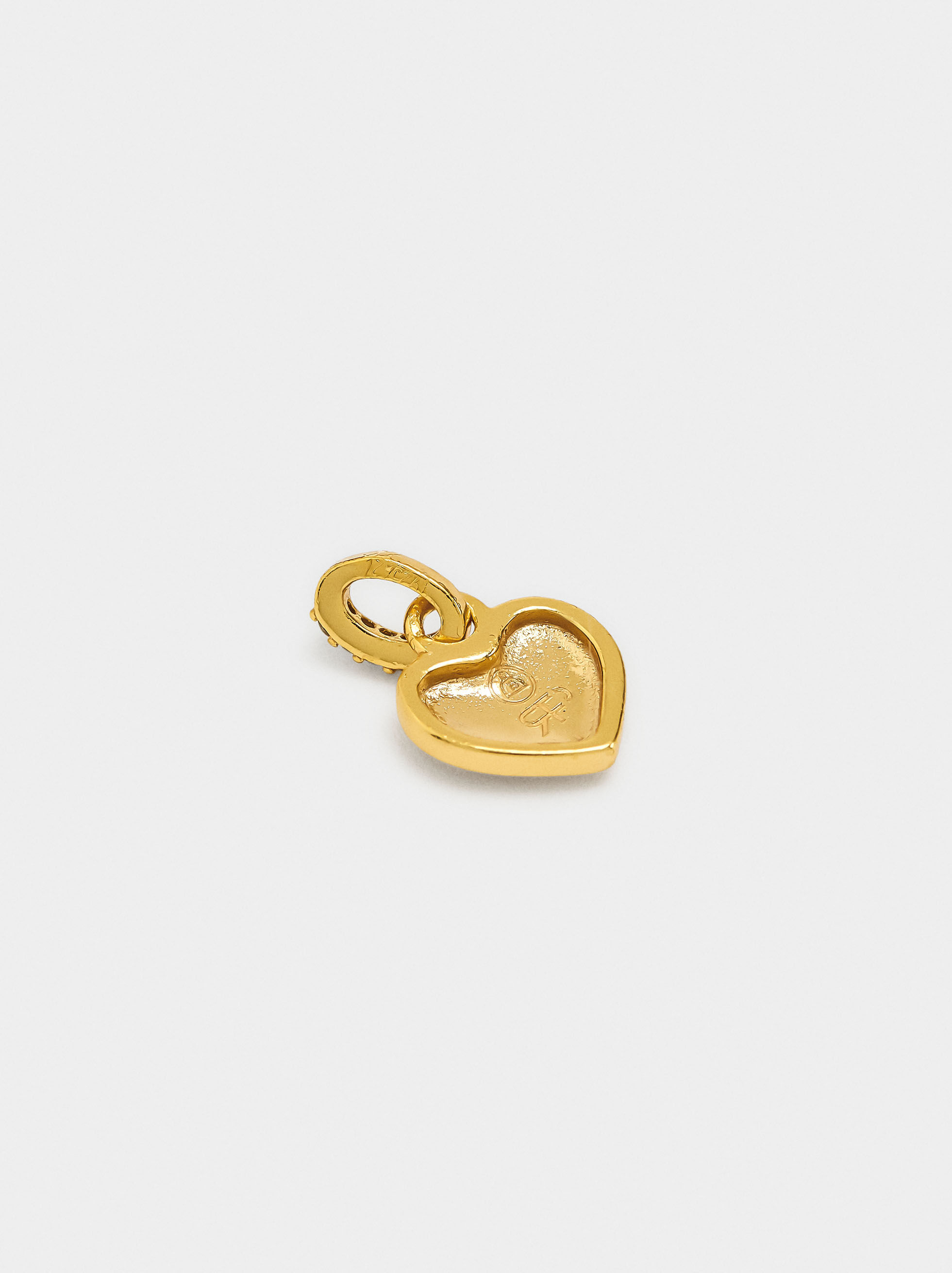 Heart charm with zirconias - 925 sterling silver