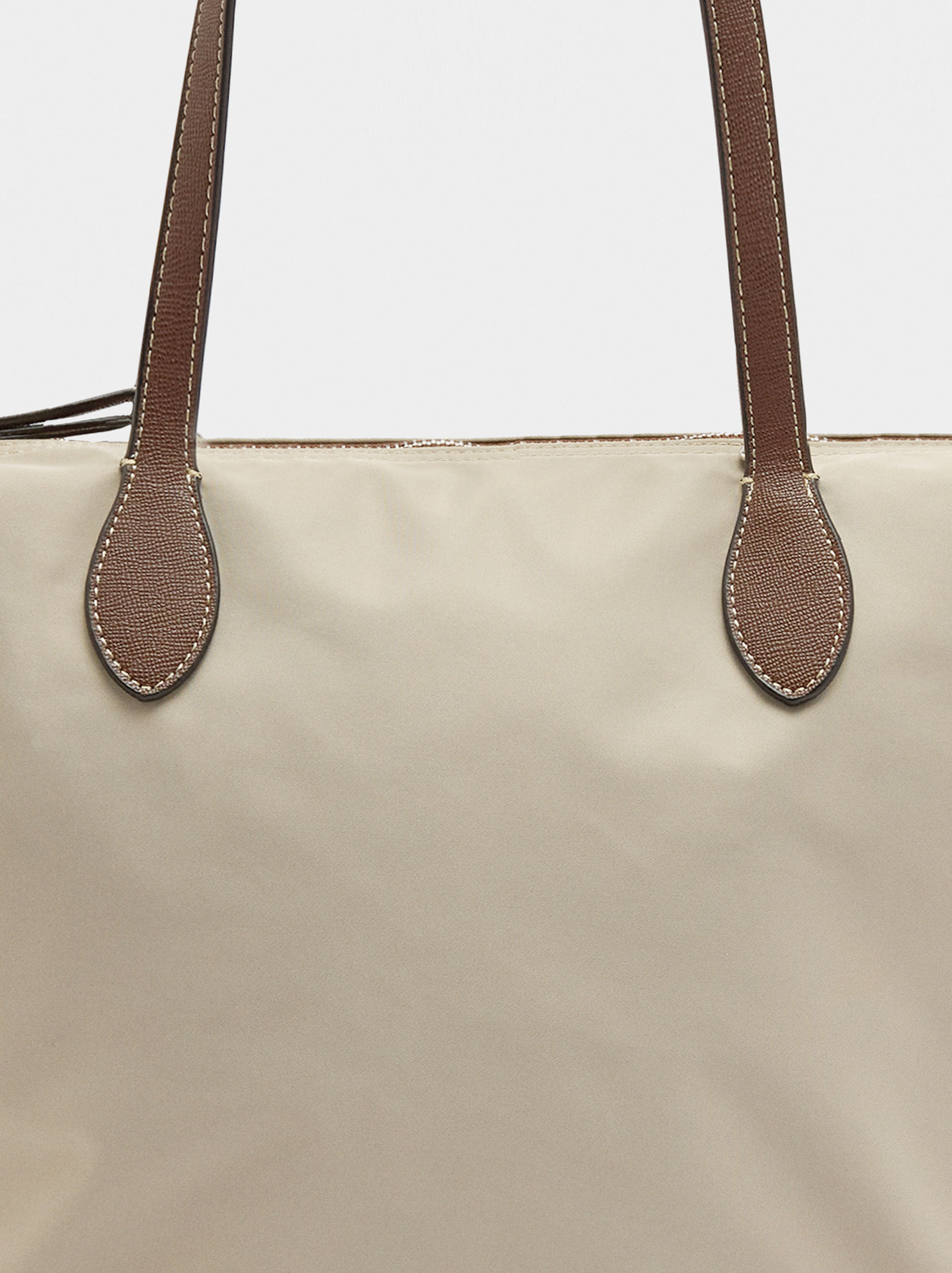 Solid nylon shopper bag