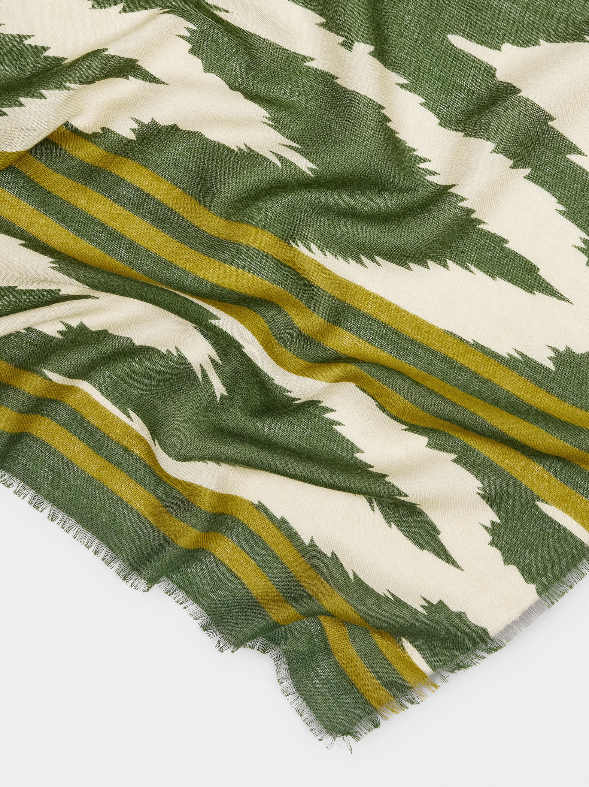 Printed scarf with wool blend